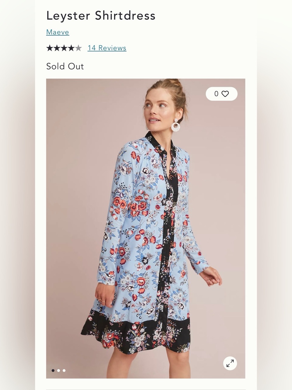 Light Blue Floral Longline Women's Dress